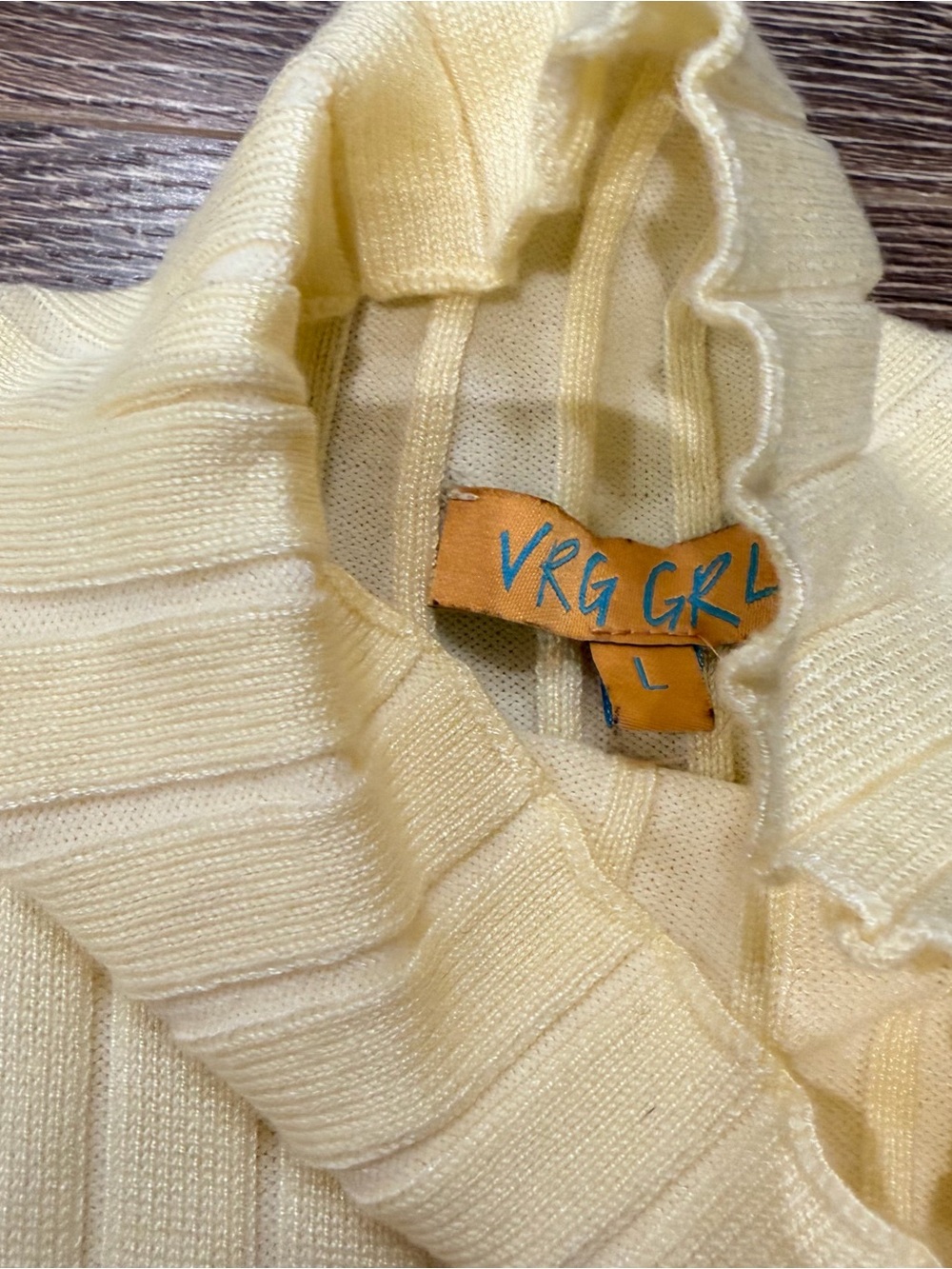 VRG girl butter yellow Ribbed Mock Neck Sweater - Picture 2 of 2